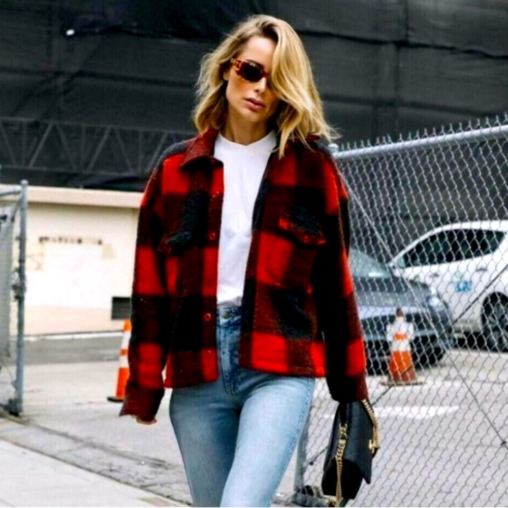 NWOT ANINE Bing Red Flannel Jacket
